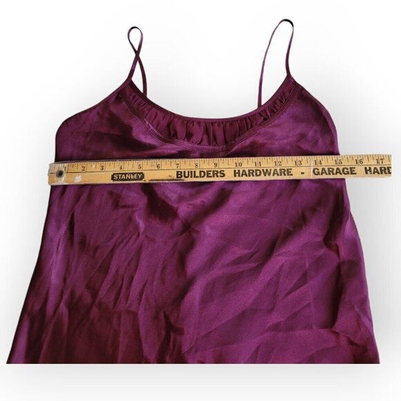 Y2K Vintage Satin Slip Dress Burgundy S deadstock 1990s Y2K Jones New York NWT - Picture 6 of 8